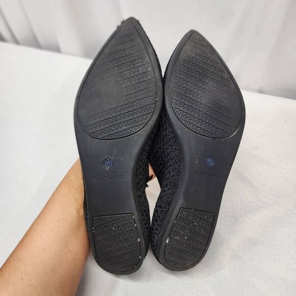 Rothy's The Point Pointed Toe Flats Black Women 10 - Picture 11 of 12